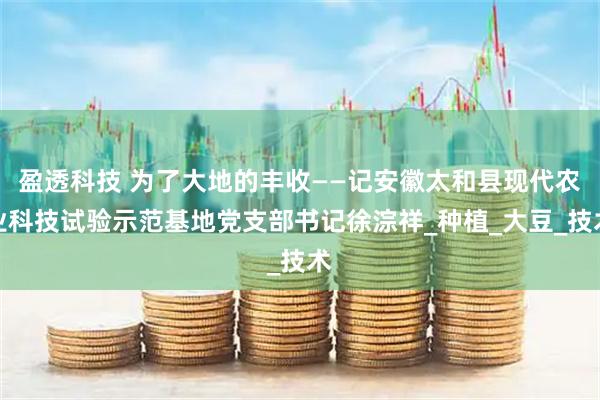 盈透科技 为了大地的丰收——记安徽太和县现代农业科技试验示范基地党支部书记徐淙祥_种植_大豆_技术